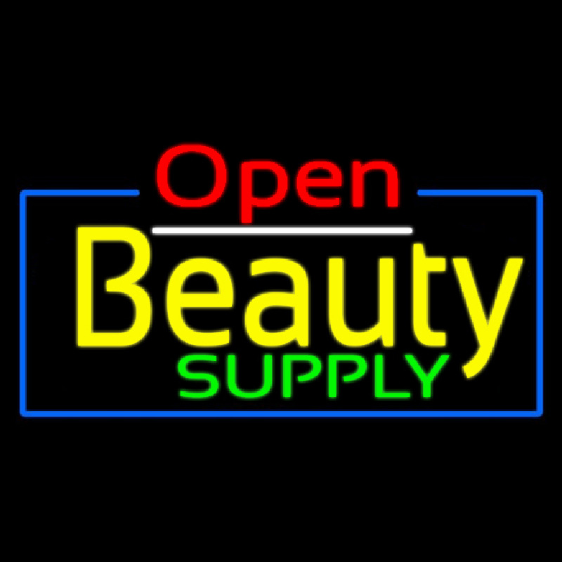 Red Open Beauty Supply Neontábla