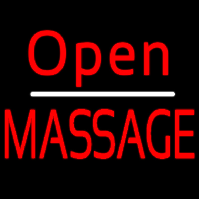 Red Open Massage Neontábla