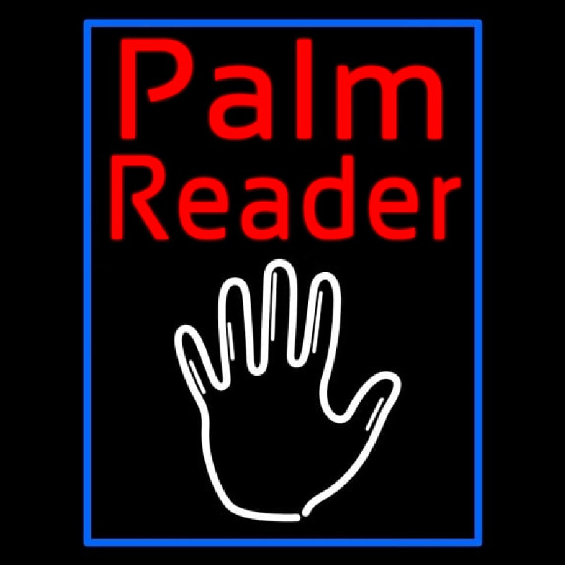 Red Palm Reader White Logo Neontábla