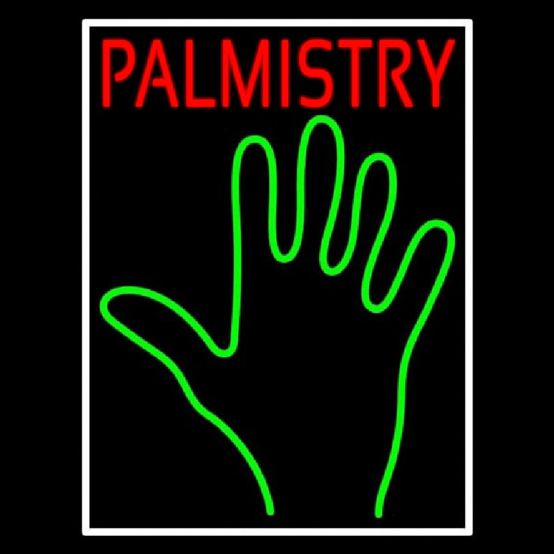 Red Palmistry White Border Neontábla