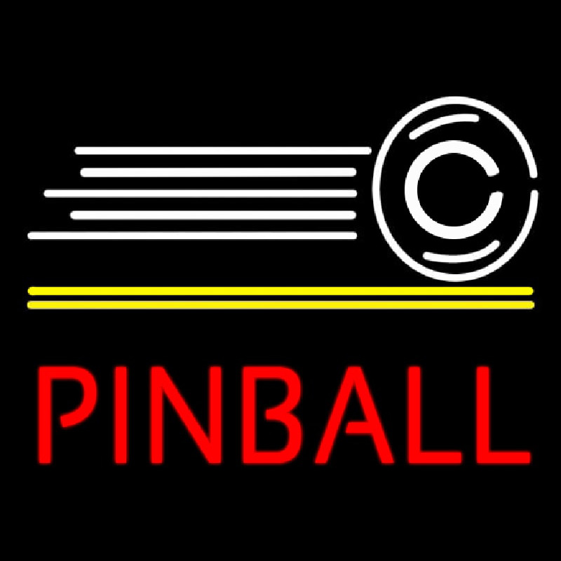 Red Pinball With Logo Neontábla