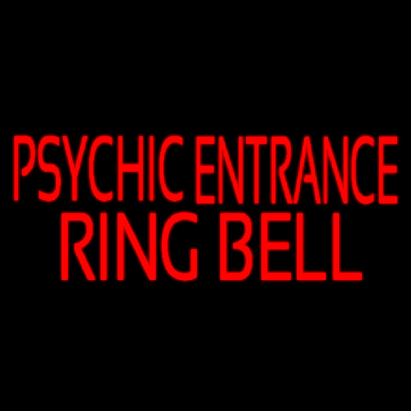 Red Psychic Entrance Ring Bell Neontábla