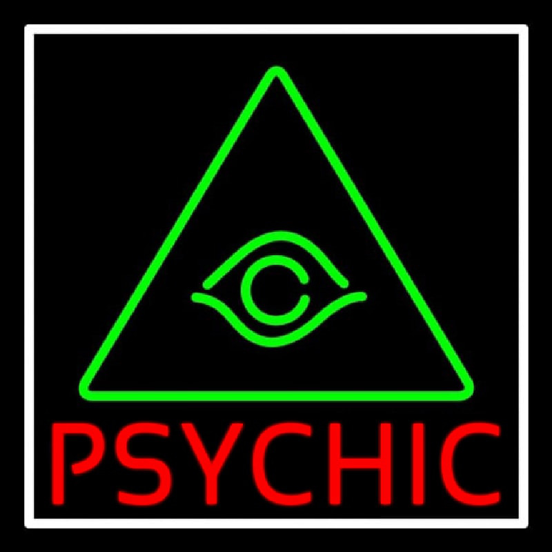 Red Psychic Green Logo Neontábla