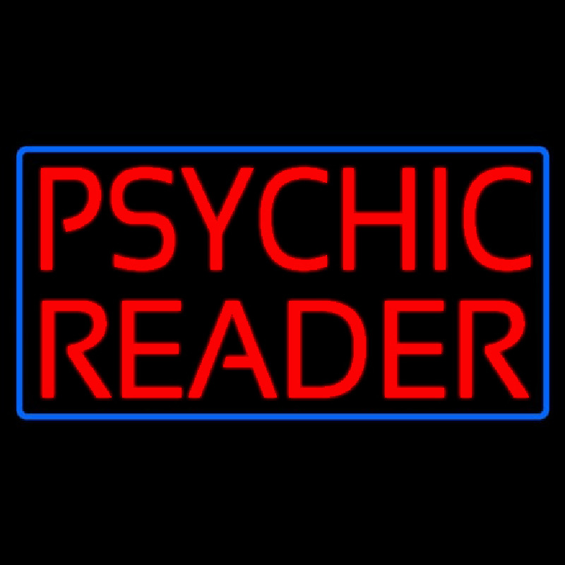 Red Psychic Reader Blue Border Neontábla