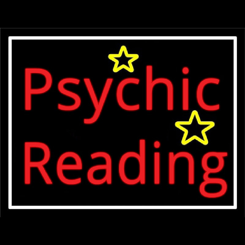 Red Psychic Reading With Stars Neontábla