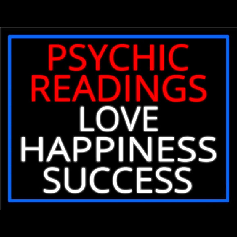 Red Psychic Readings And Love Happiness With Border Success Neontábla