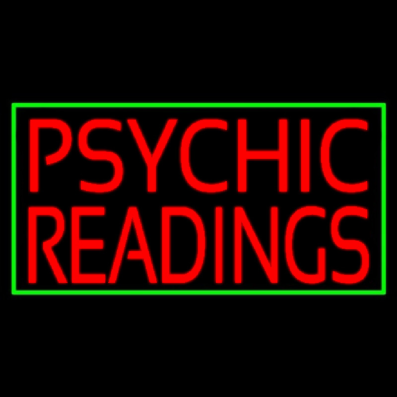 Red Psychic Readings Green Border Neontábla