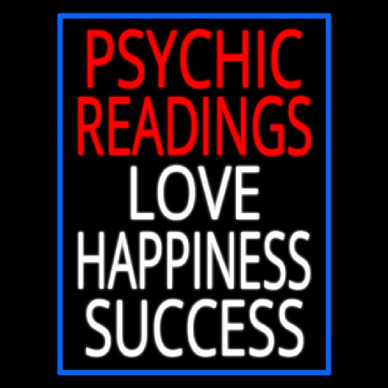 Red Psychic Readings White Love Happiness Success Neontábla