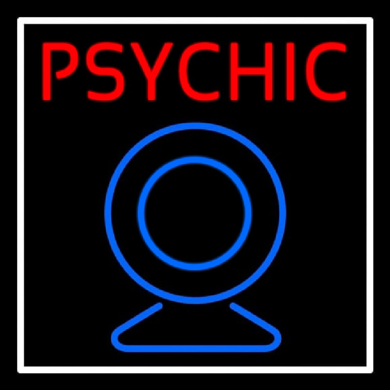 Red Psychic With Crystal Neontábla