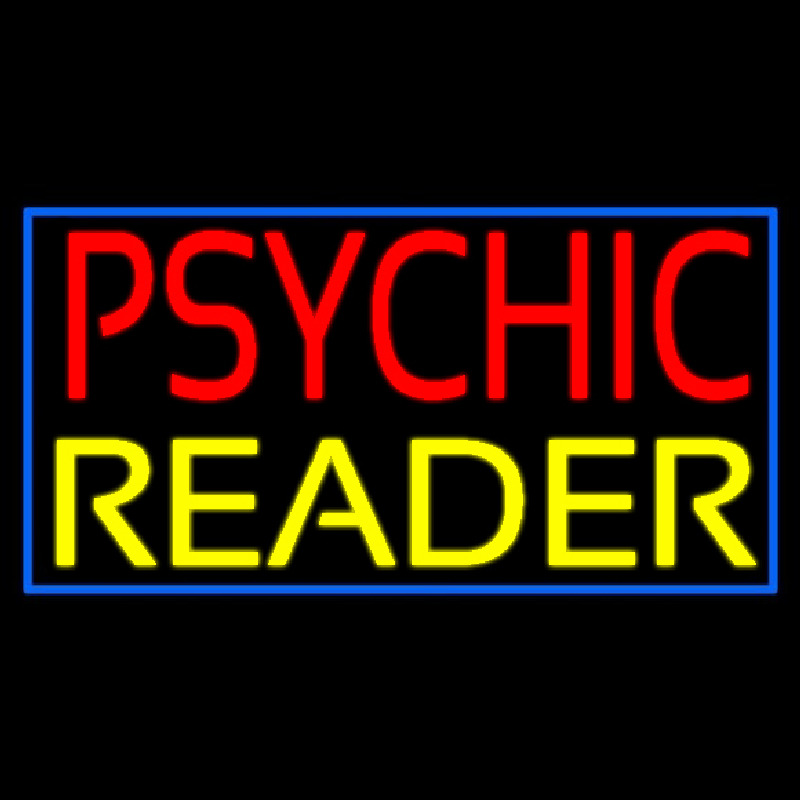 Red Psychic Yellow Reader With Border Neontábla