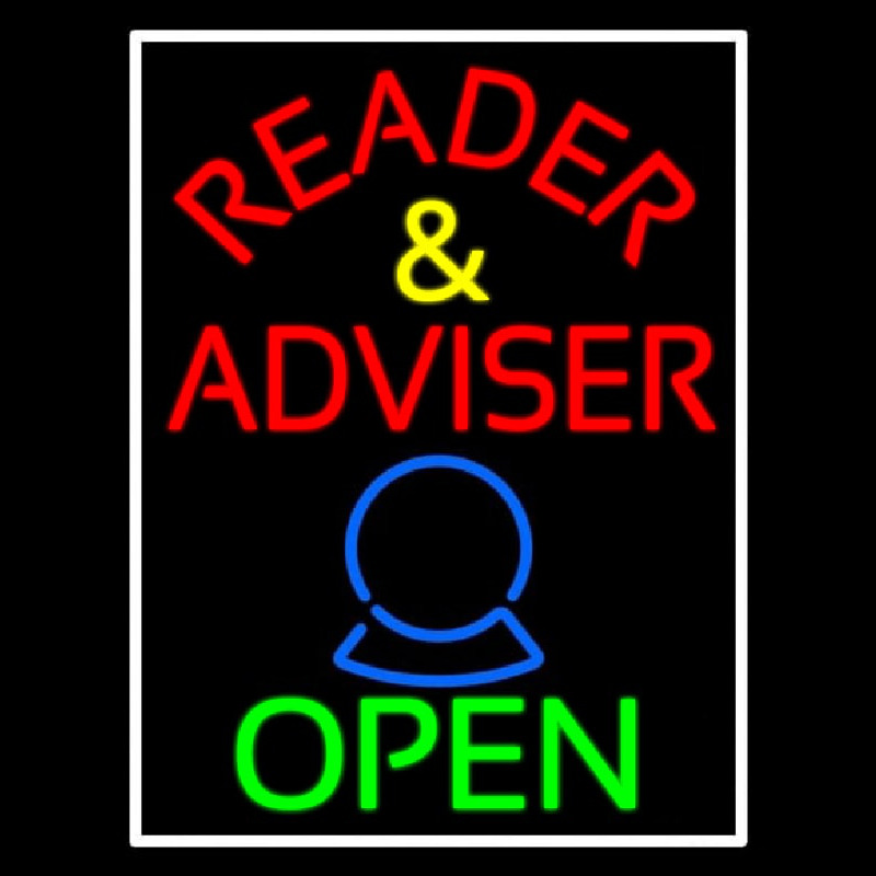 Red Reader And Advisor Open Neontábla