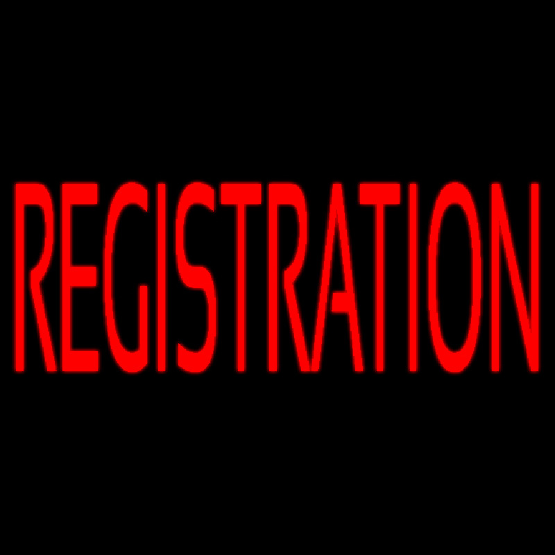 Red Registration Neontábla