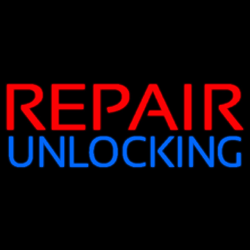 Red Repair Blue Unlocking Block Neontábla