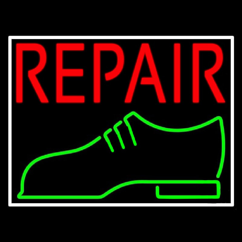 Red Repair Shoe Logo Neontábla