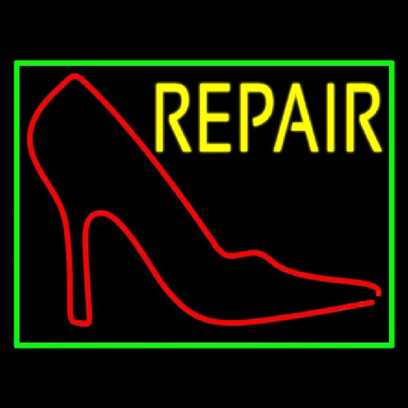 Red Sandal Logo Repair With Border Neontábla