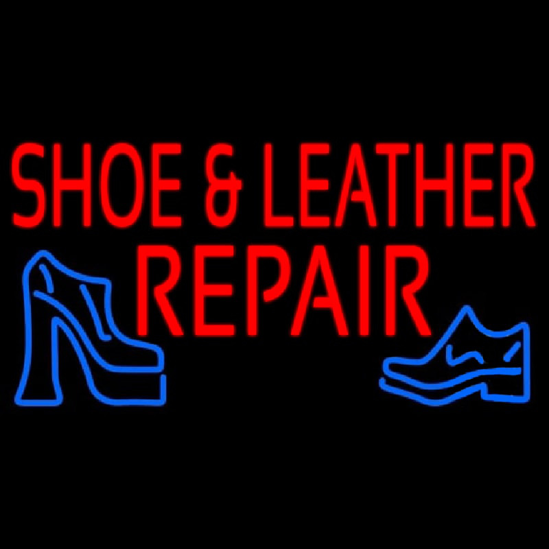 Red Shoe And Leather Repair Neontábla