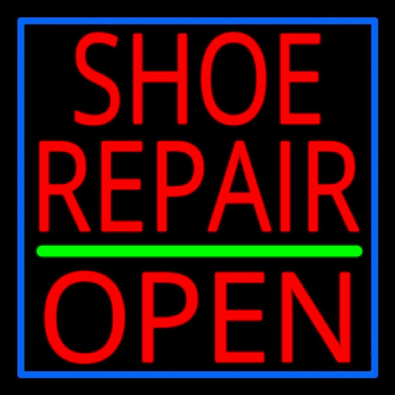 Red Shoe Repair Open Neontábla