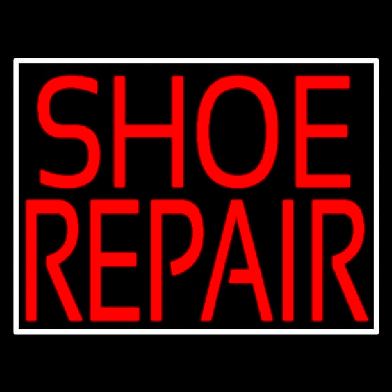 Red Shoe Repair With Border Neontábla