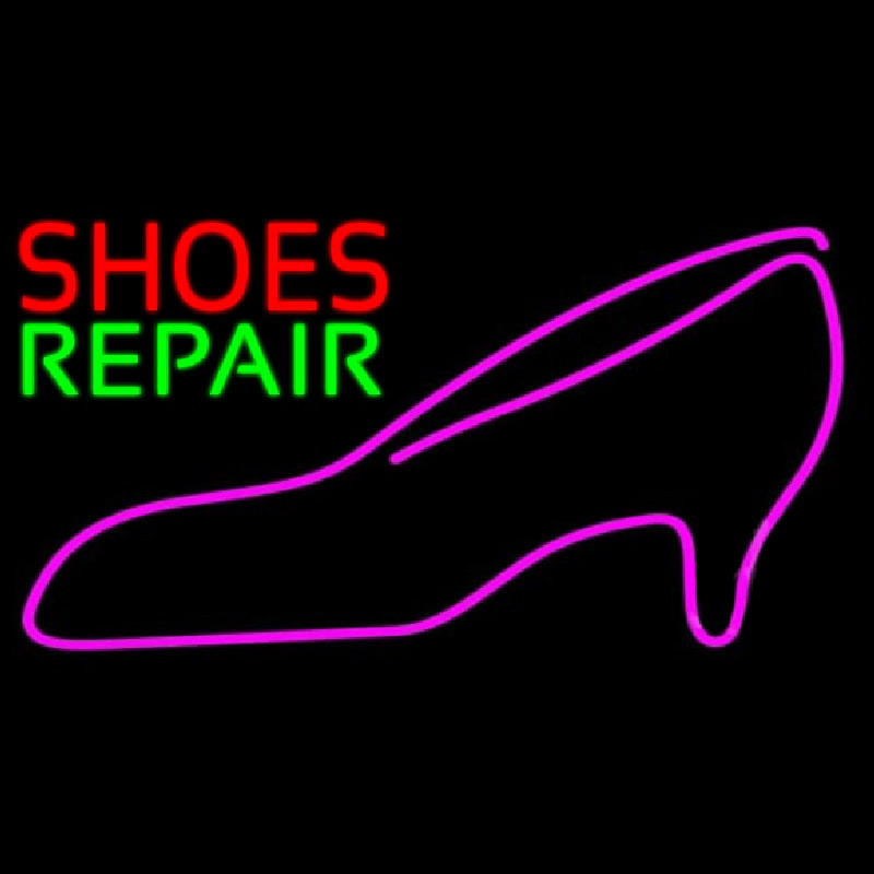 Red Shoes Green Repair Pink Sandal Neontábla