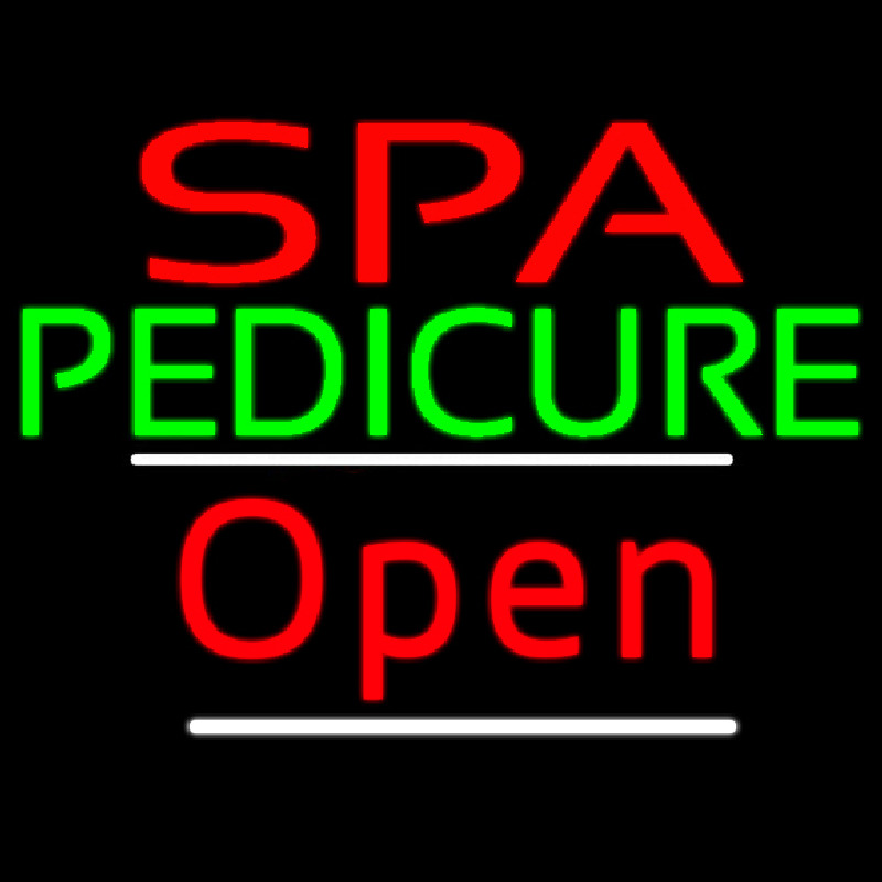 Red Spa Pedicure Slant Red Open Neontábla