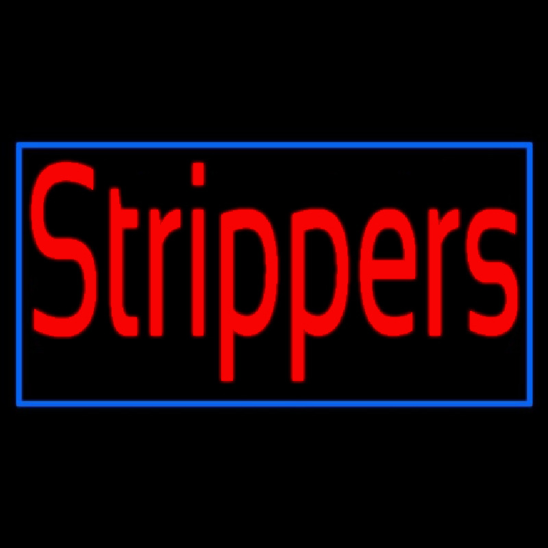 Red Strippers With Blue Border Neontábla