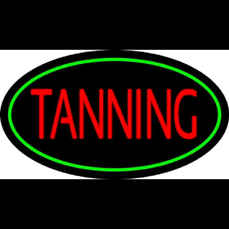 Red Tanning With Oval Green Border Neontábla