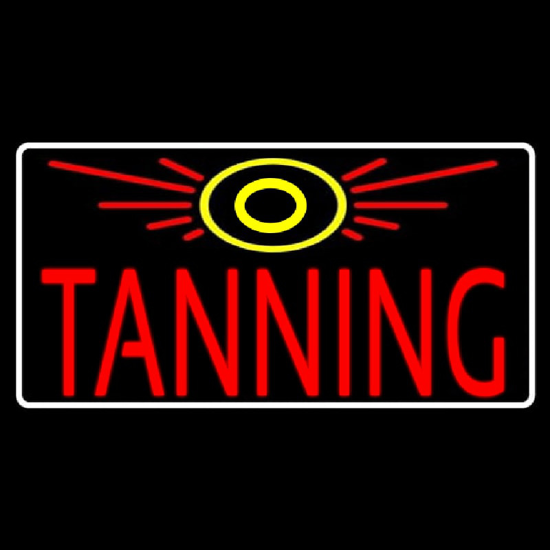 Red Tanning With Sun Logo Neontábla