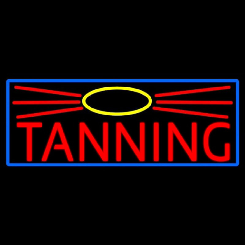 Red Tanning With Sun Logo Neontábla