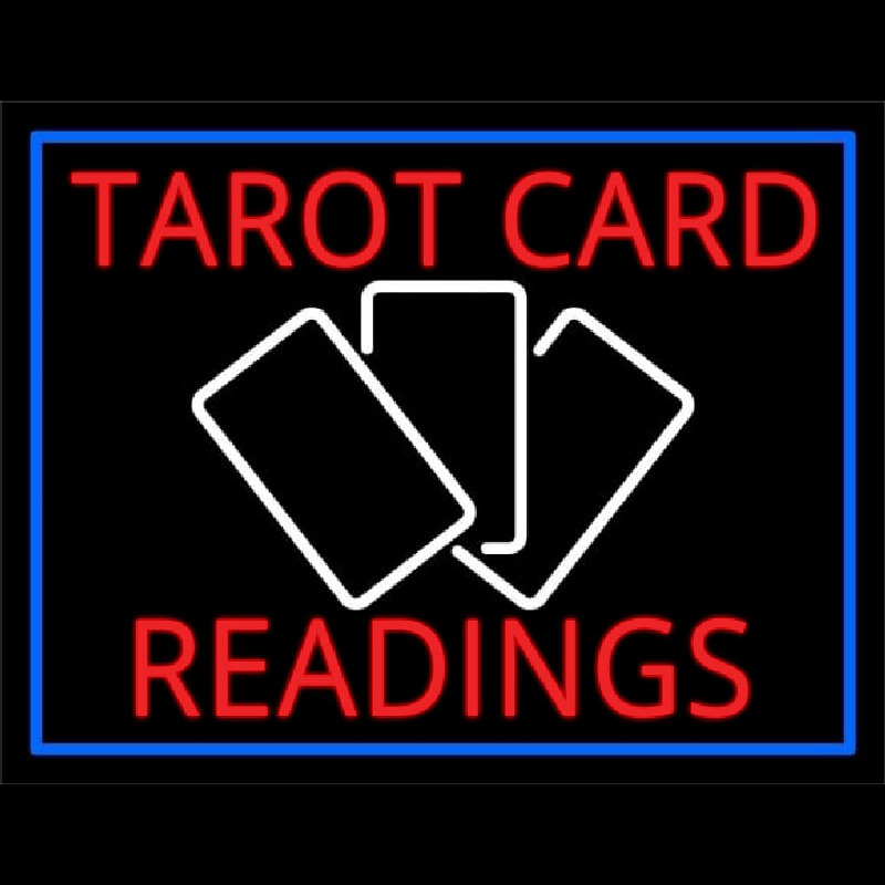 Red Tarot Cards Readings And White Border Neontábla