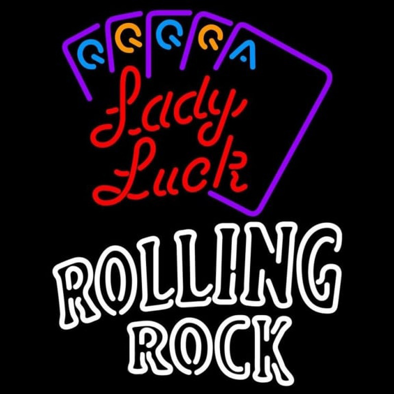 Rolling Rock Lady Luck Series Beer Sign Neontábla