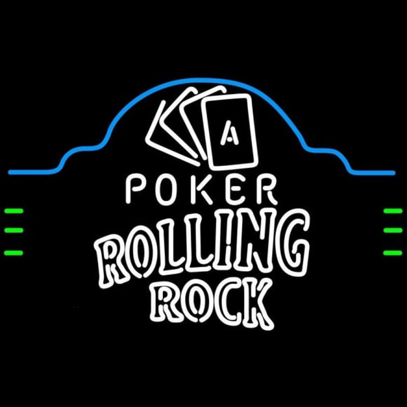 Rolling Rock Poker Ace Cards Beer Sign Neontábla