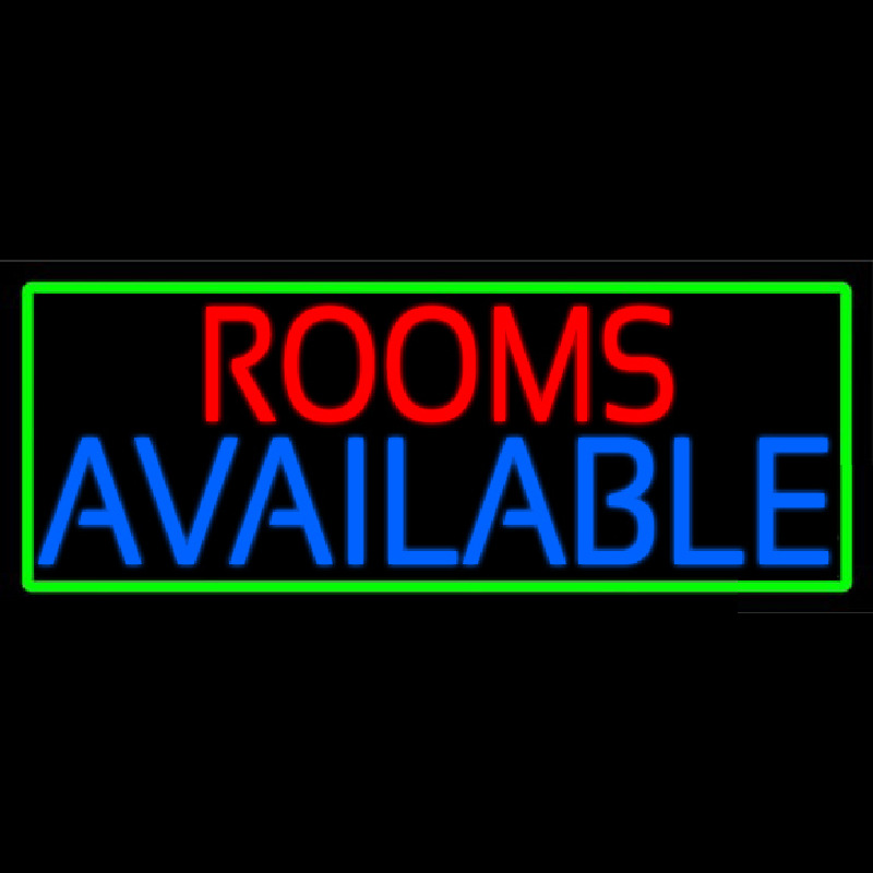 Rooms Available Vacancy With Green Border Neontábla