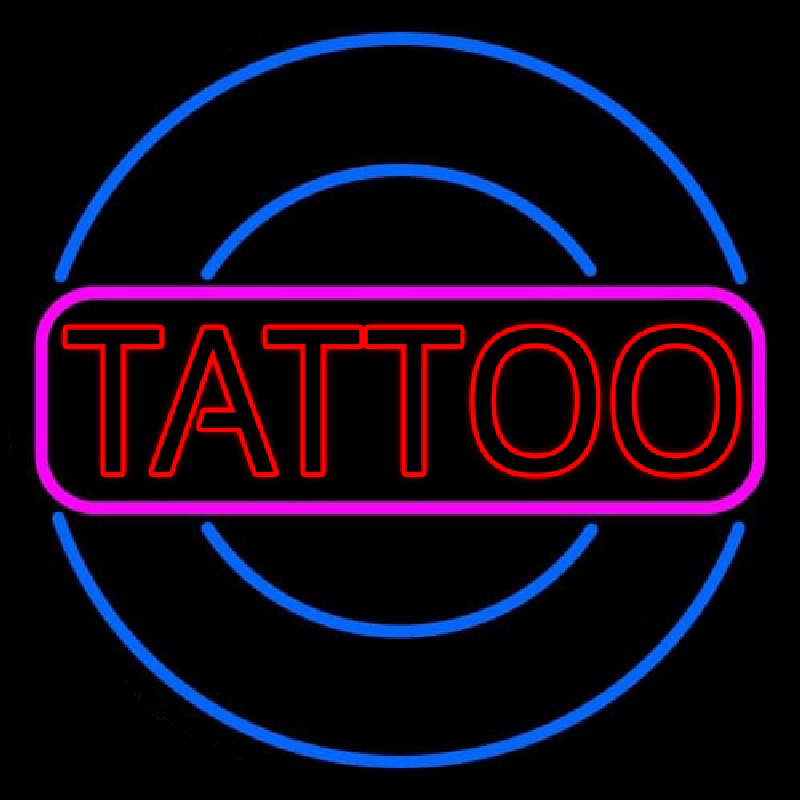 Round Tattoo Neontábla