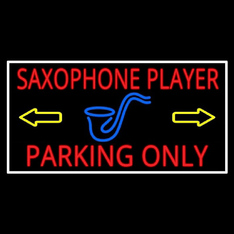 Sa ophone Player Parking Only White Border Neontábla