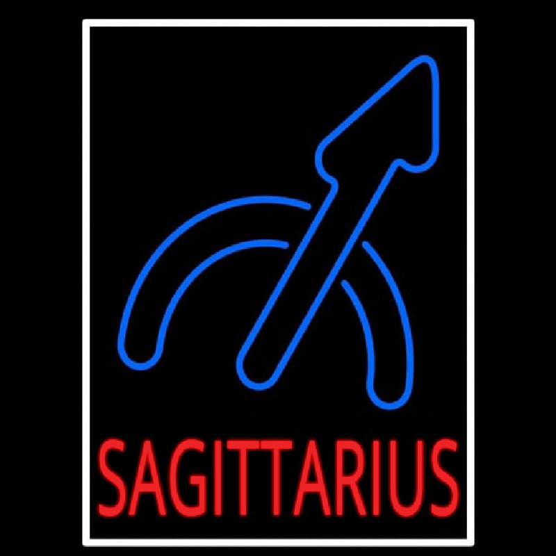 Sagittarius White Border Neontábla