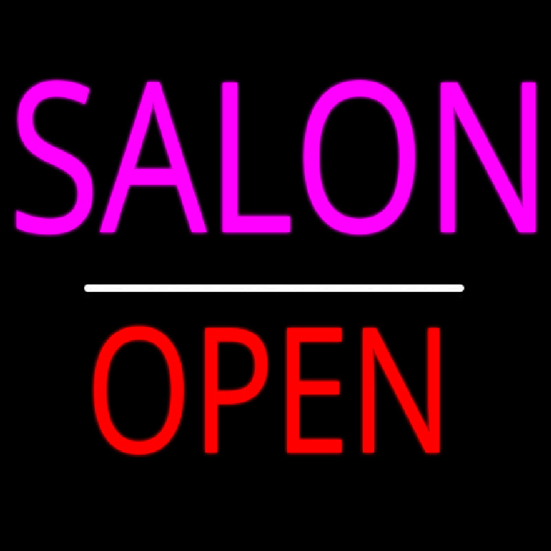 Salon Open White Line Neontábla