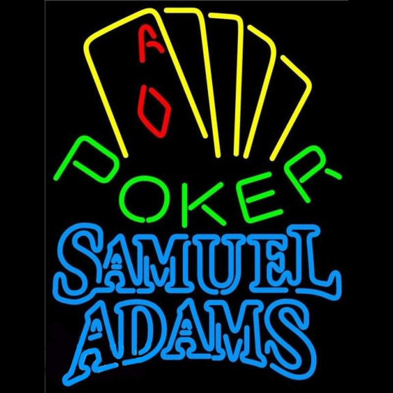 Samuel Adams Poker Yellow Beer Sign Neontábla