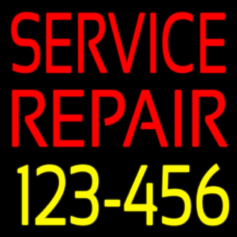 Service Repair With Phone Number Neontábla