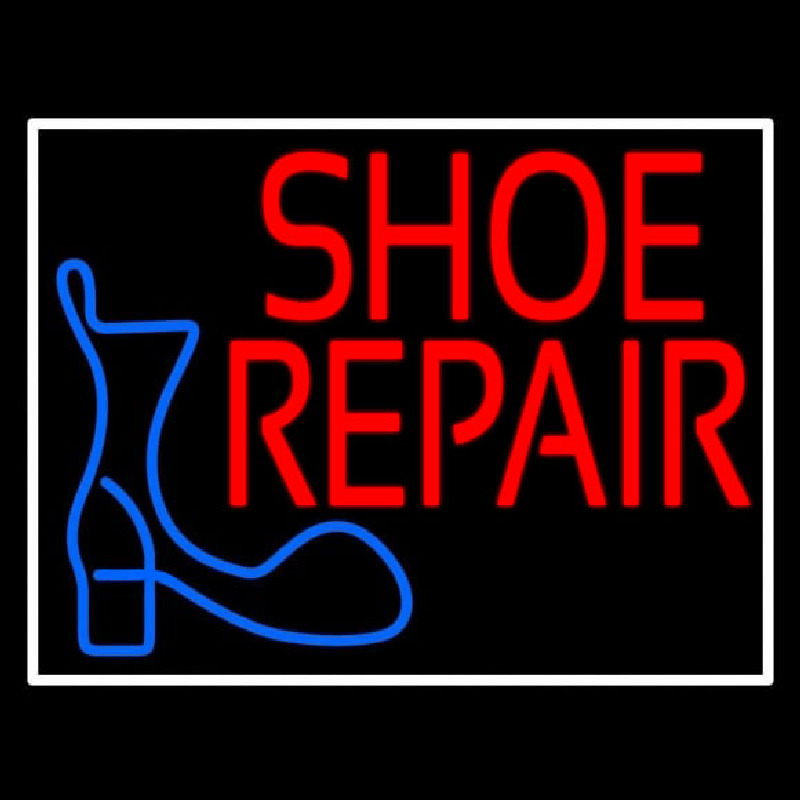 Shoe Repair Logo With Border Neontábla