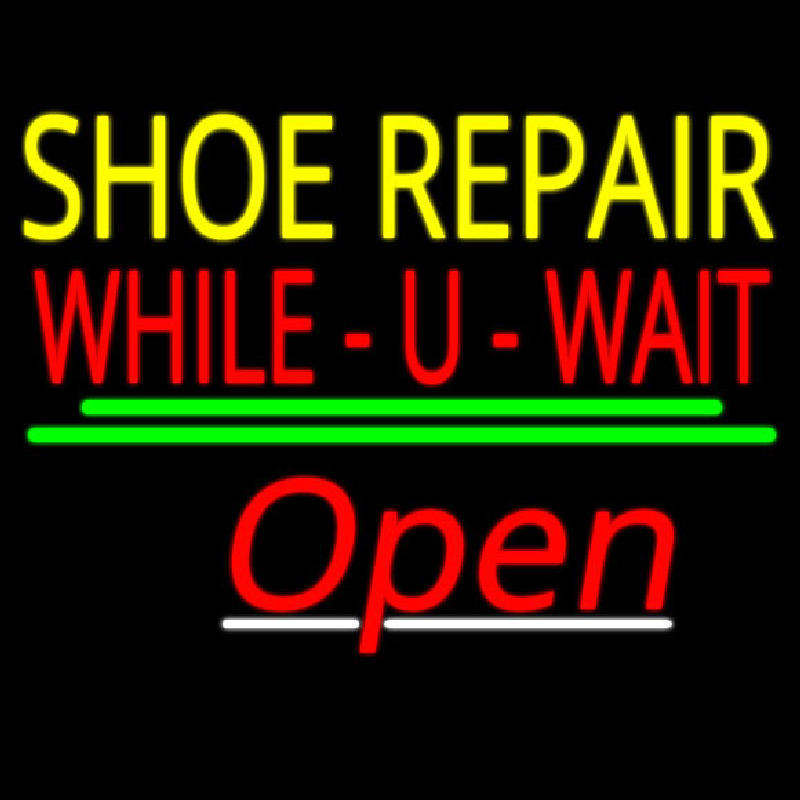 Shoe Repair While You Wait Open Neontábla