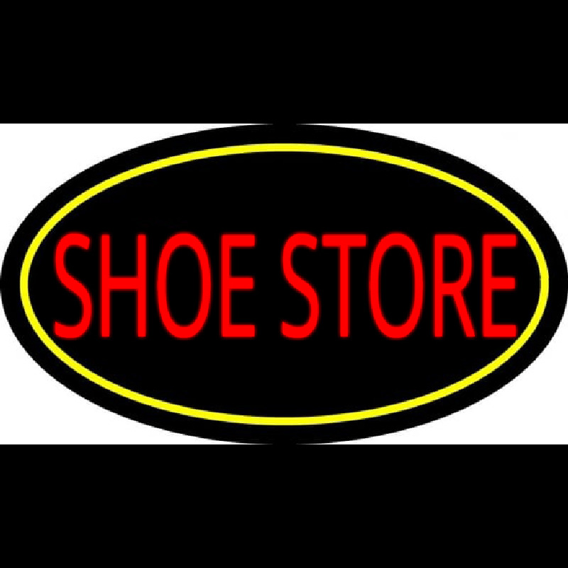 Shoe Store With Oval Neontábla