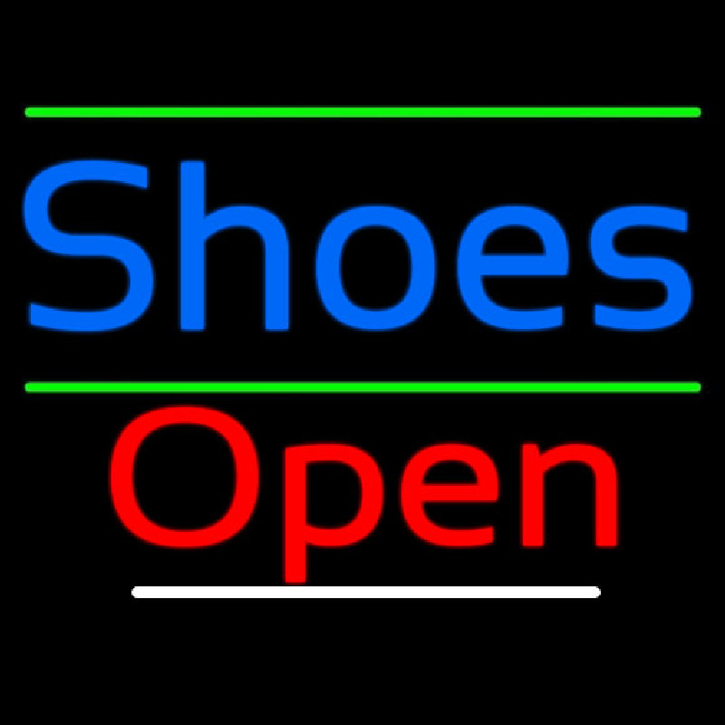 Shoes Open With Line Neontábla