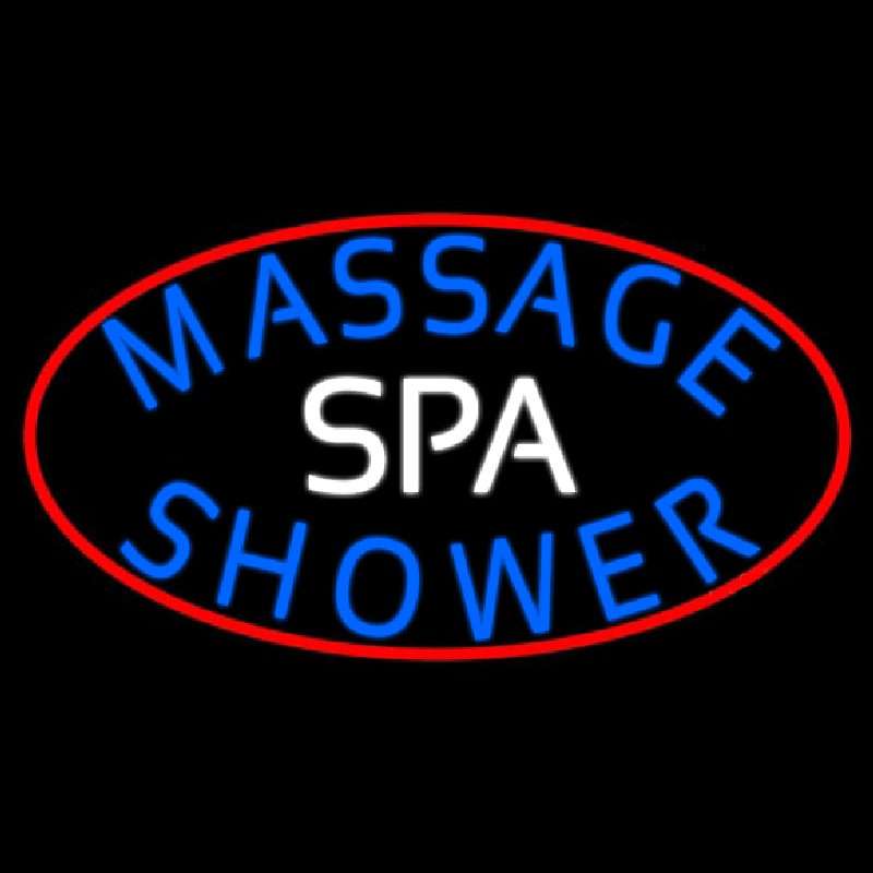 Spa Massage With Red Border Neontábla