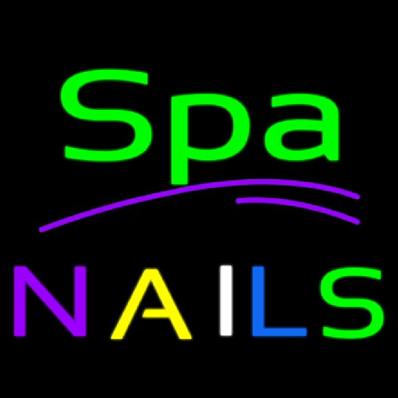 Spa Nails In Rainbow Neon Neontábla