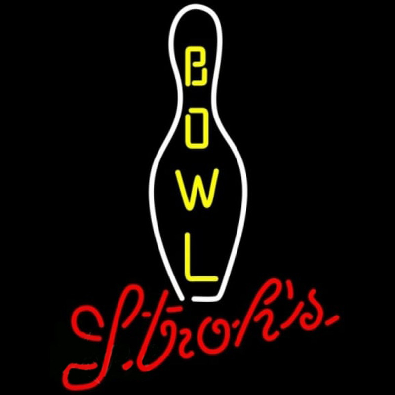 Strohs Bowling Beer Sign Neontábla