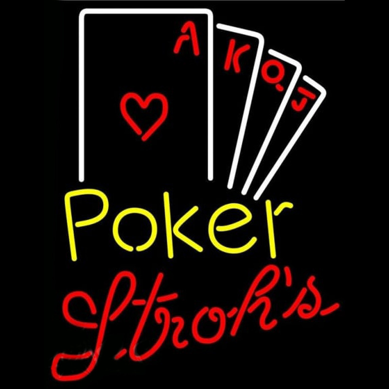 Strohs Poker Ace Series Beer Sign Neontábla