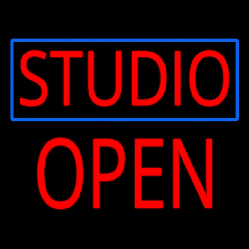 Studio Blue Border Open Block Neontábla