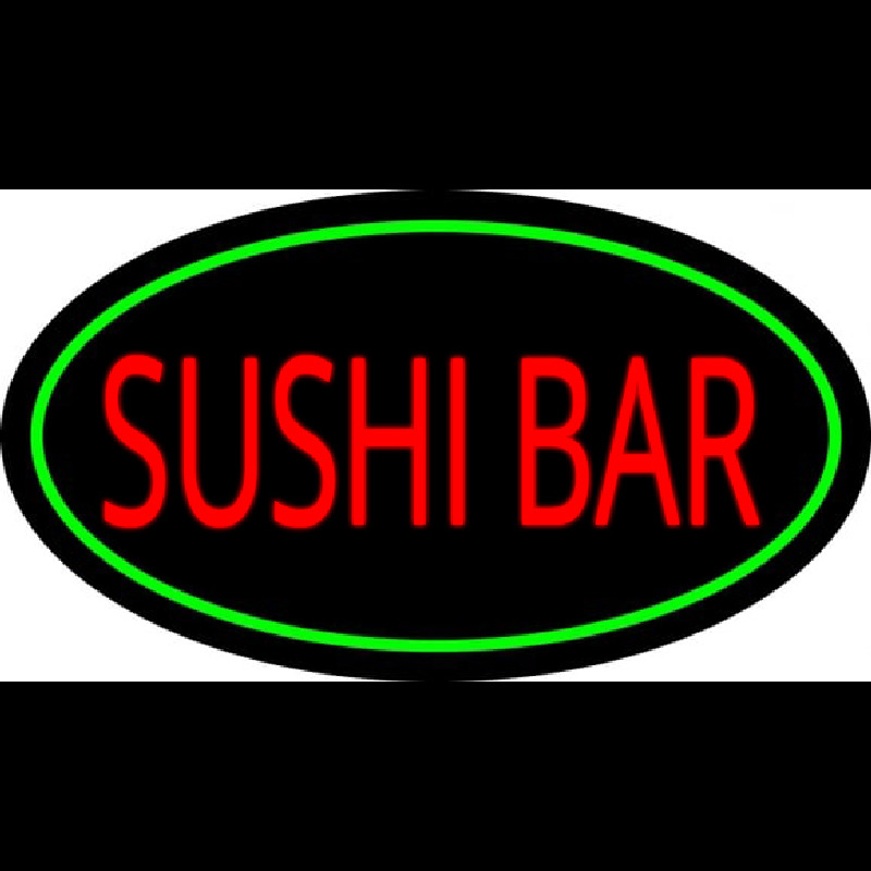 Sushi Bar Oval Green Neontábla