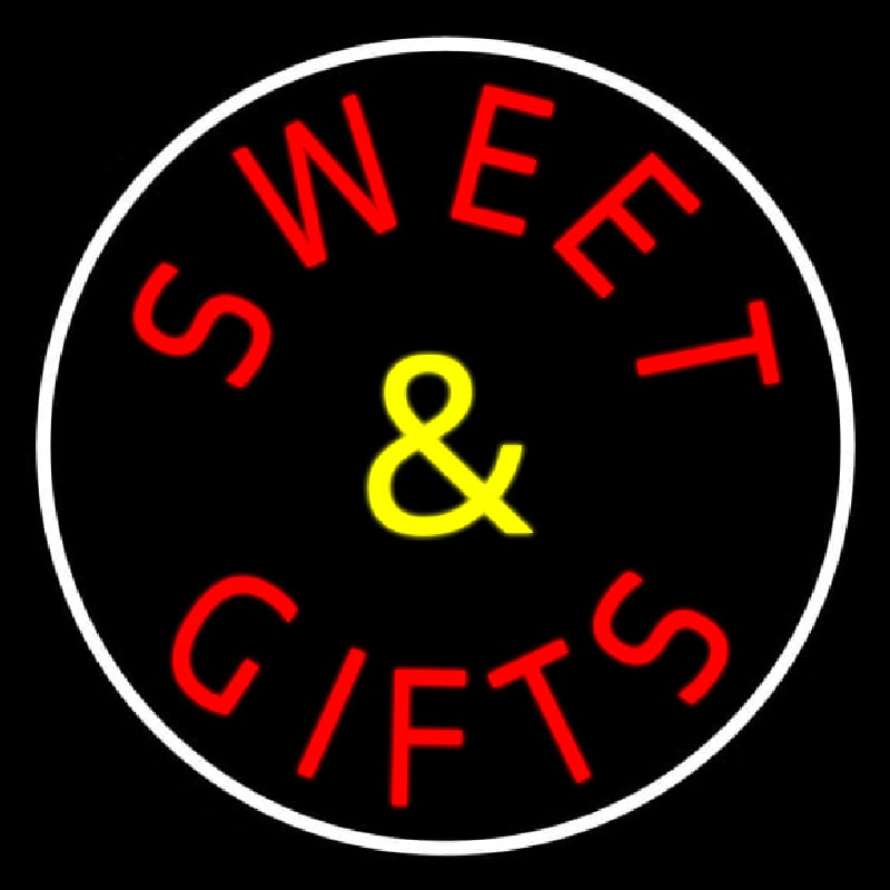 Sweets And Gifts With Border Neontábla