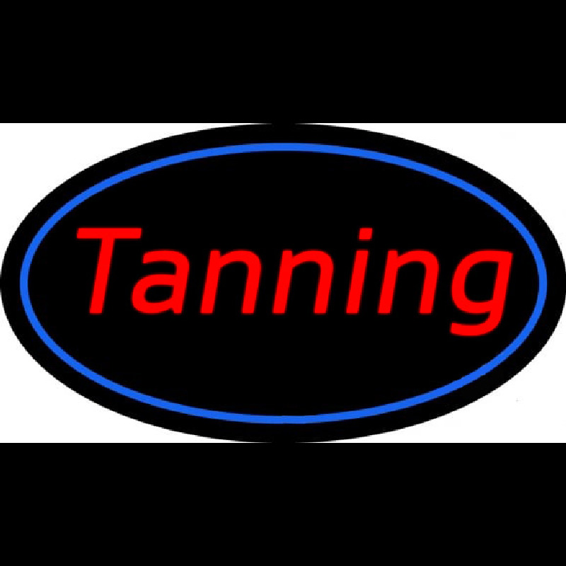 Tanning Oval Blue Border Neontábla